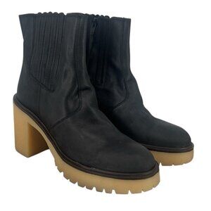 Free People James Chelsea Boot 39 Black Leather Chunky Bootie Women's 8.5